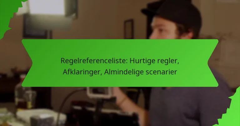 Regelreferenceliste: Hurtige regler, Afklaringer, Almindelige scenarier