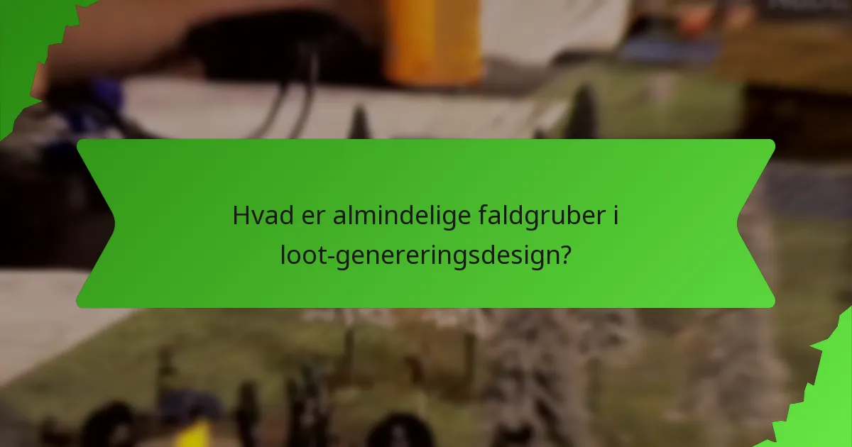 Hvad er almindelige faldgruber i loot-genereringsdesign?