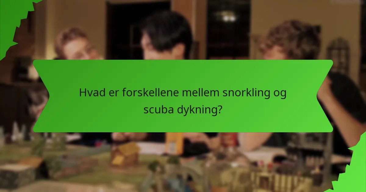 Hvad er forskellene mellem snorkling og scuba dykning?