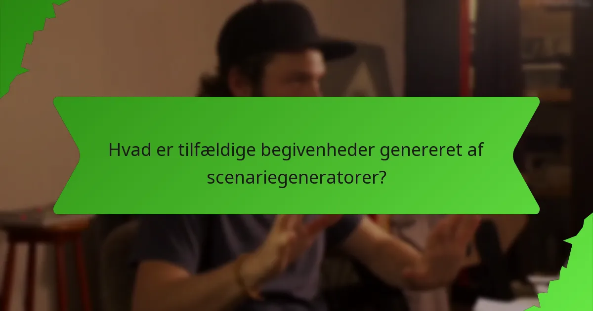 Hvad er tilfældige begivenheder genereret af scenariegeneratorer?