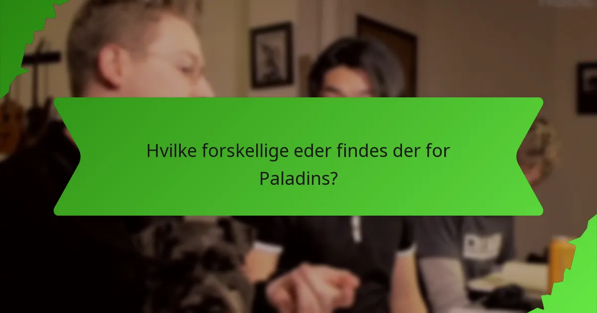 Hvilke forskellige eder findes der for Paladins?