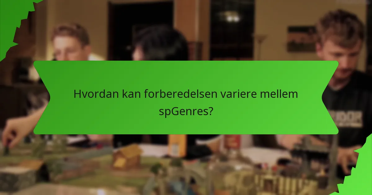 Hvordan kan forberedelsen variere mellem spGenres?
